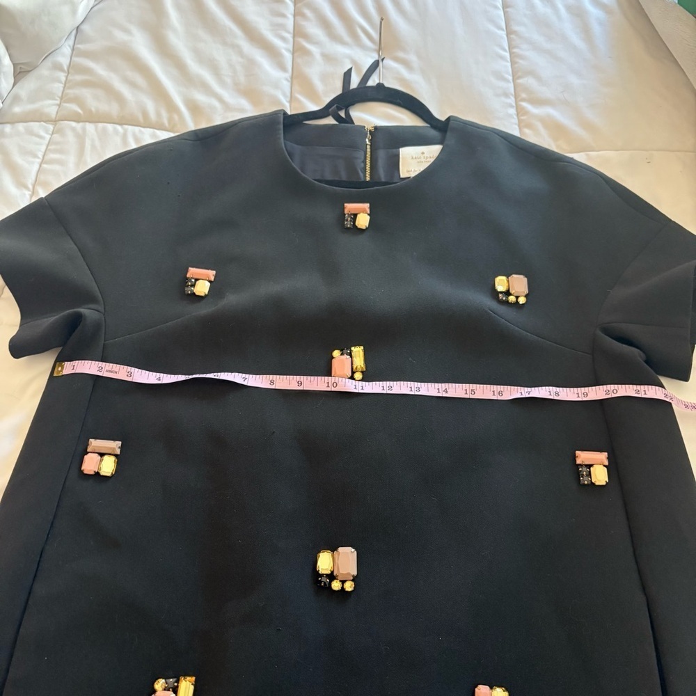 Kate Spade Women’s Black Embellished Short Sleeve Shift Dress - Picture 10 of 12